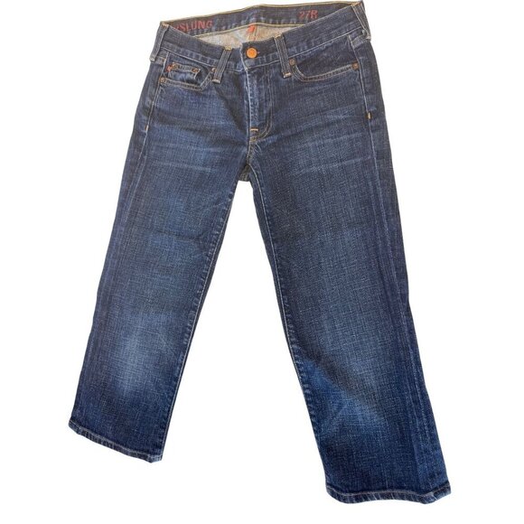 J. Crew Denim - J. Crew Vintage Hip-Slung Jeans Dark Wash Bootcut Sz 27 EUC Made in USA preppy